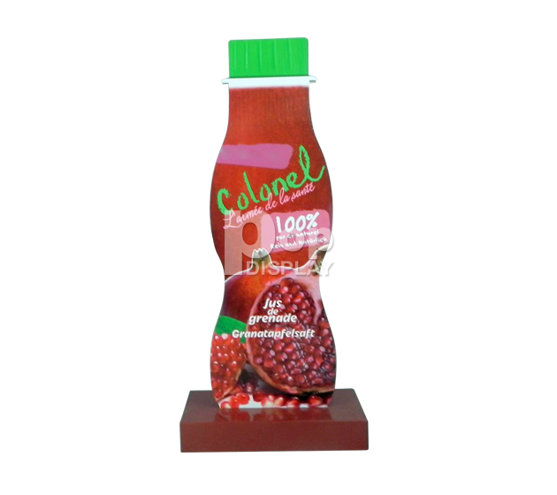 Cardboard bottle shape standee