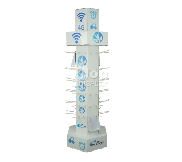 Wheels cardboard hooks display stands