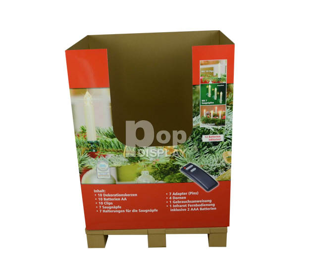 Customized candle cardboard dump bin display