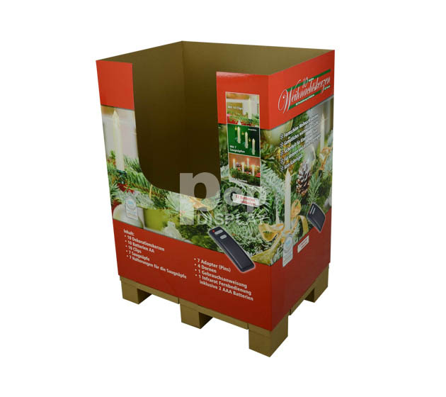 Customized candle cardboard dump bin display